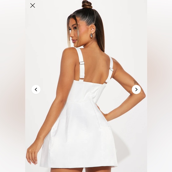 Elegant White Mini Dress - Picture 3 of 5